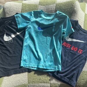 3 Nike Kids' Tees - Black, Blue, and Navy